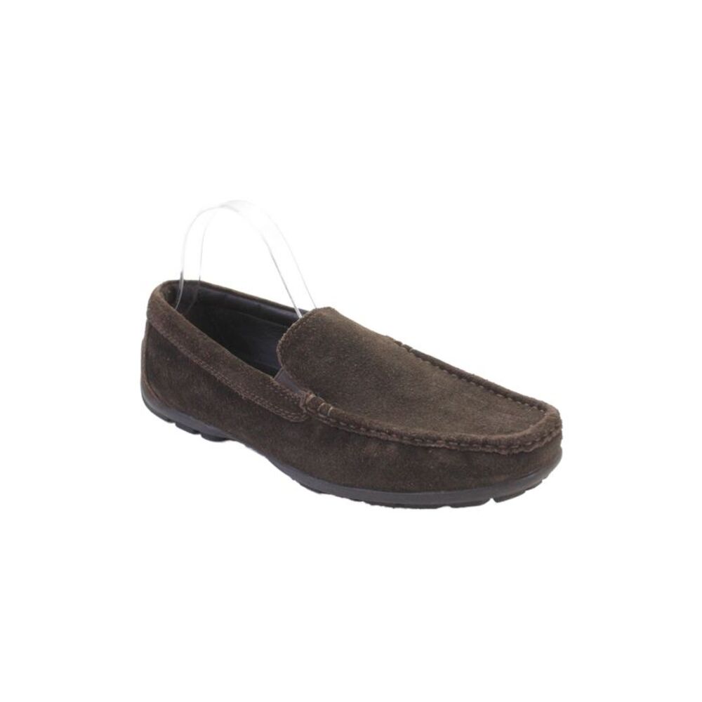 Geox Mens Slip On Square Toe Suede Loafers Brown Size 43